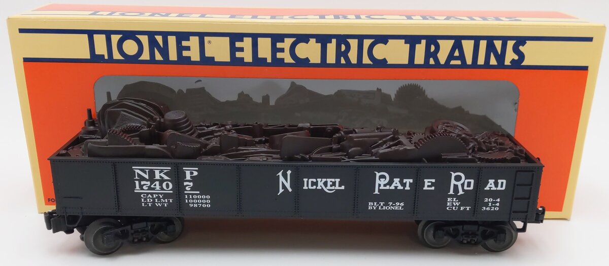 Lionel 6-17407 O Gauge Nickel Plate Road Gondola #17407 w/ Scrap Load LN/Box