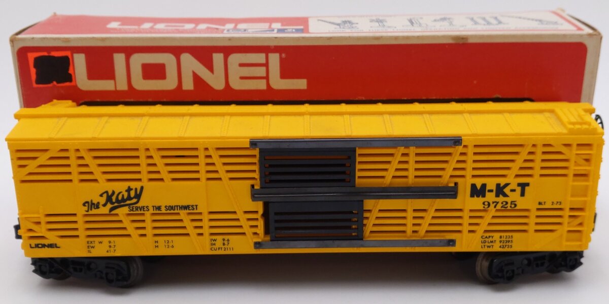 Lionel 6-9725 O Gauge Missouri Kansas Texas Bi-Level Stock Car EX/Box