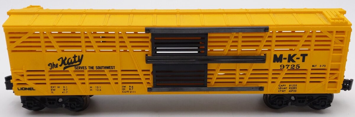 Lionel 6-9725 O Gauge Missouri Kansas Texas Bi-Level Stock Car EX/Box