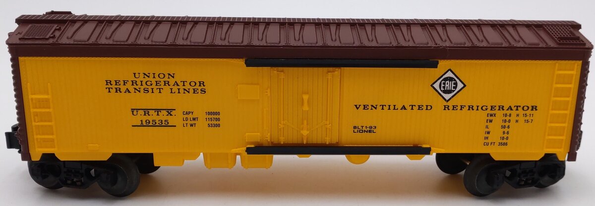 Lionel 6-19535 O Union Refrigerator Transit Lines Erie Reefer Car #19535 LN/Box