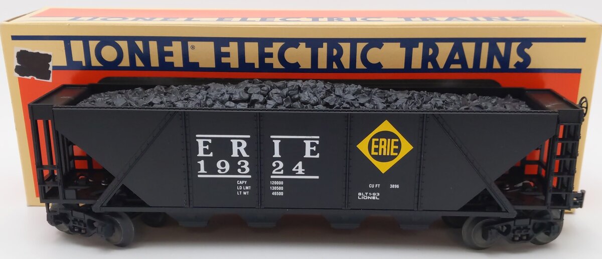 Lionel 6-19324 O Gauge Erie 4-Bay Hopper #19324 with Coal Load LN/Box