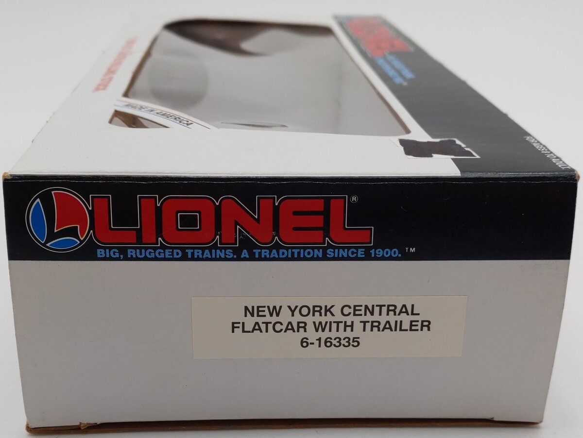 Lionel 6-16335 O New York Central Flatcar w/Trailer EX/Box