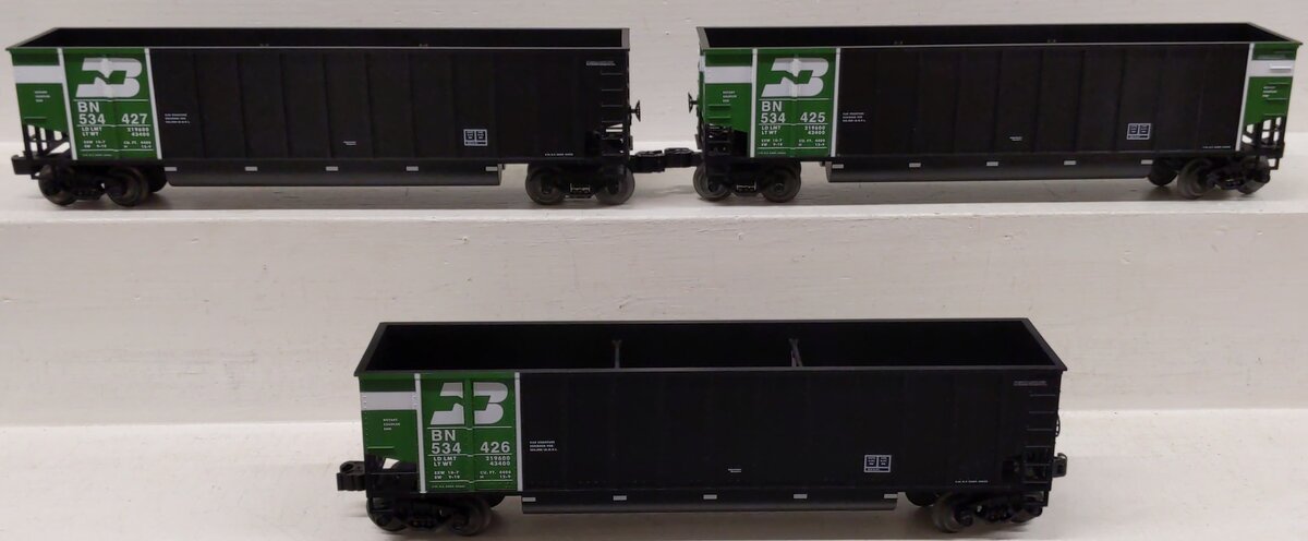 Lionel 6-17417 O Gauge Burlington Northern Rotary Bathtub Gondolas (Set of 3) LN/Box