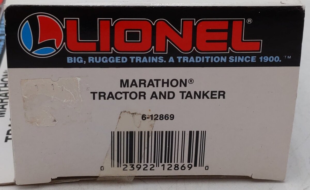 Lionel 6-12869 O Gauge Marathon Tractor & Tanker Truck EX/Box