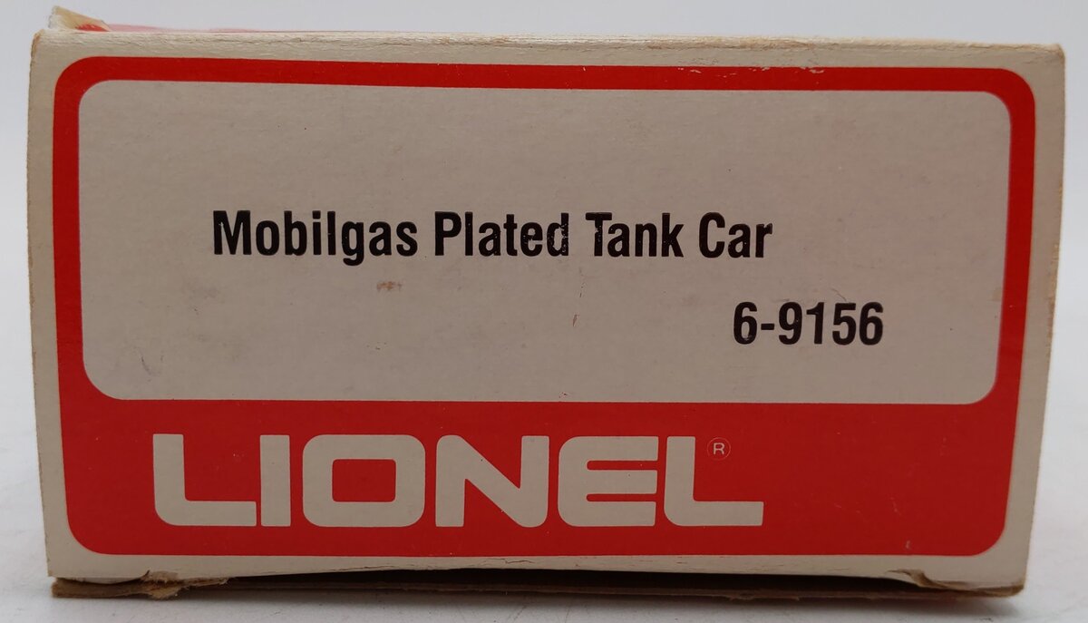 Lionel 6-9156 O Gauge Mobilgas Plated Single Dome Tank Car VG/Box