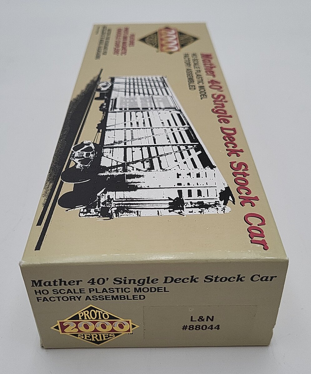 Proto 2000 88044 HO Scale L&N Mather 40' Single Deck Stock Car Custom Weathered LN/Box