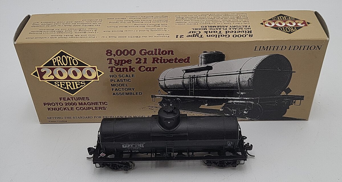 Proto 2000 8755 HO Scale SHPX 8,000 Gallon Riveted Tank Car EX/Box