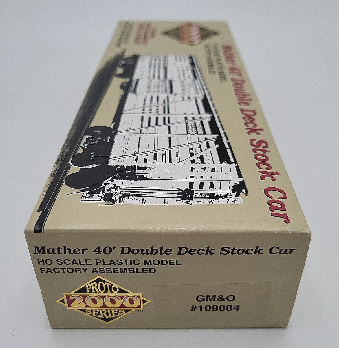 Proto 2000 109004 HO Scale GM&O Mather Double Deck Stock Car Custom Weathered EX/Box