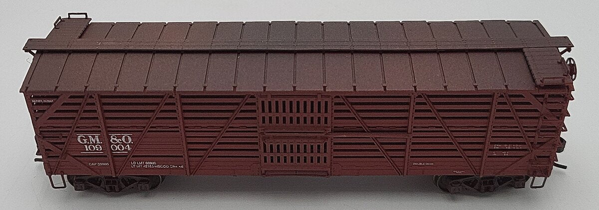Proto 2000 109004 HO Scale GM&O Mather Double Deck Stock Car Custom Weathered EX/Box