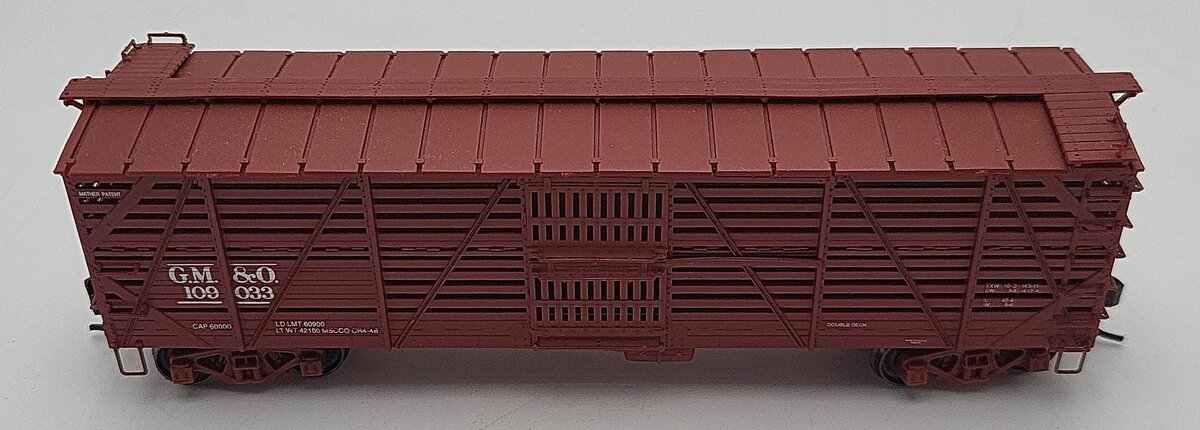 Proto 2000 109033 HO Scale GM&O Mather 40' Double Deck Stock Car LN/Box