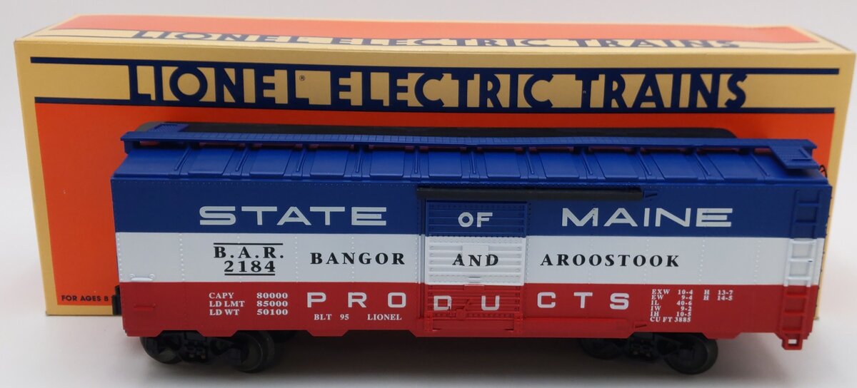 Lionel 6-17218 O Gauge State of Maine Bangor & Aroostook Boxcar #2184 EX/Box