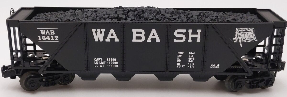 Lionel 6-16417 O Gauge Wabash 4-Bay Covered Hopper with Coal Load EX/Box