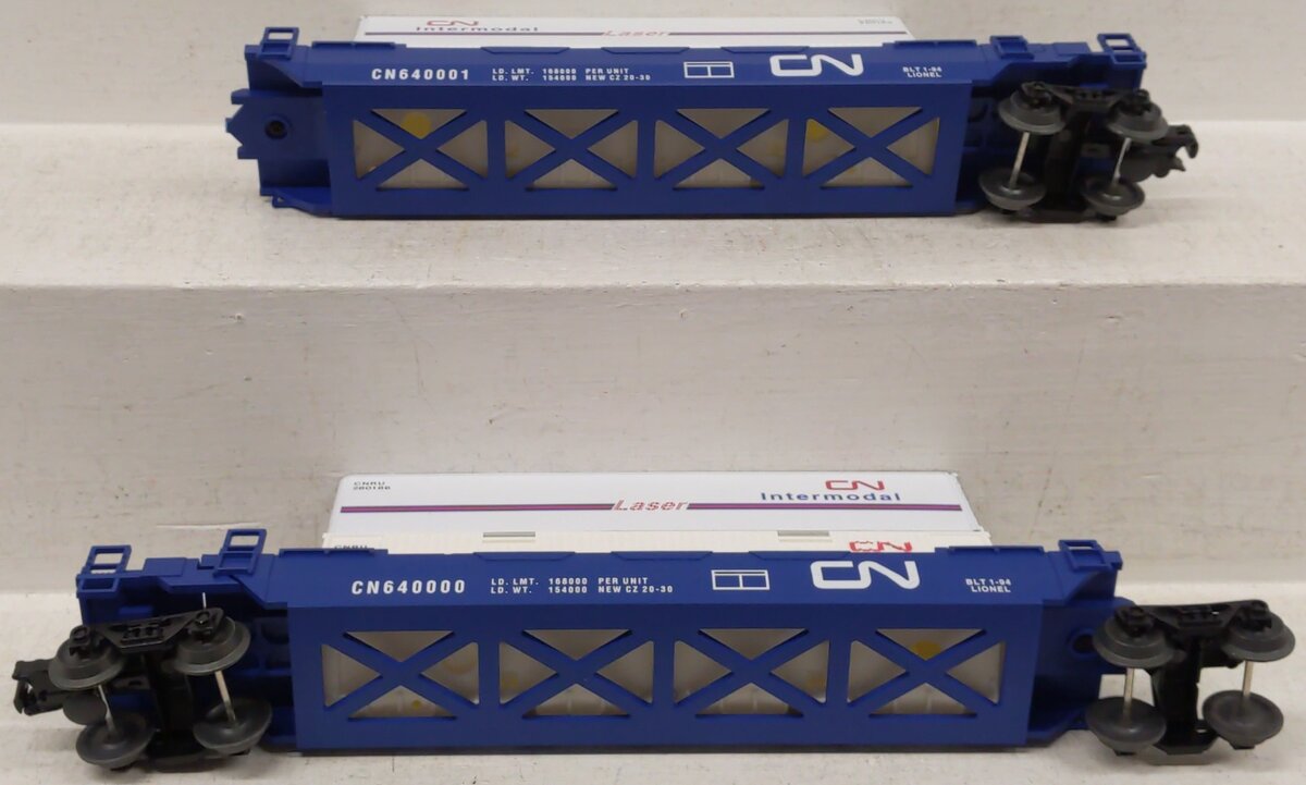 Lionel 6-16912 O Gauge Canadian National Maxi-Stack Intermodal Cars VG