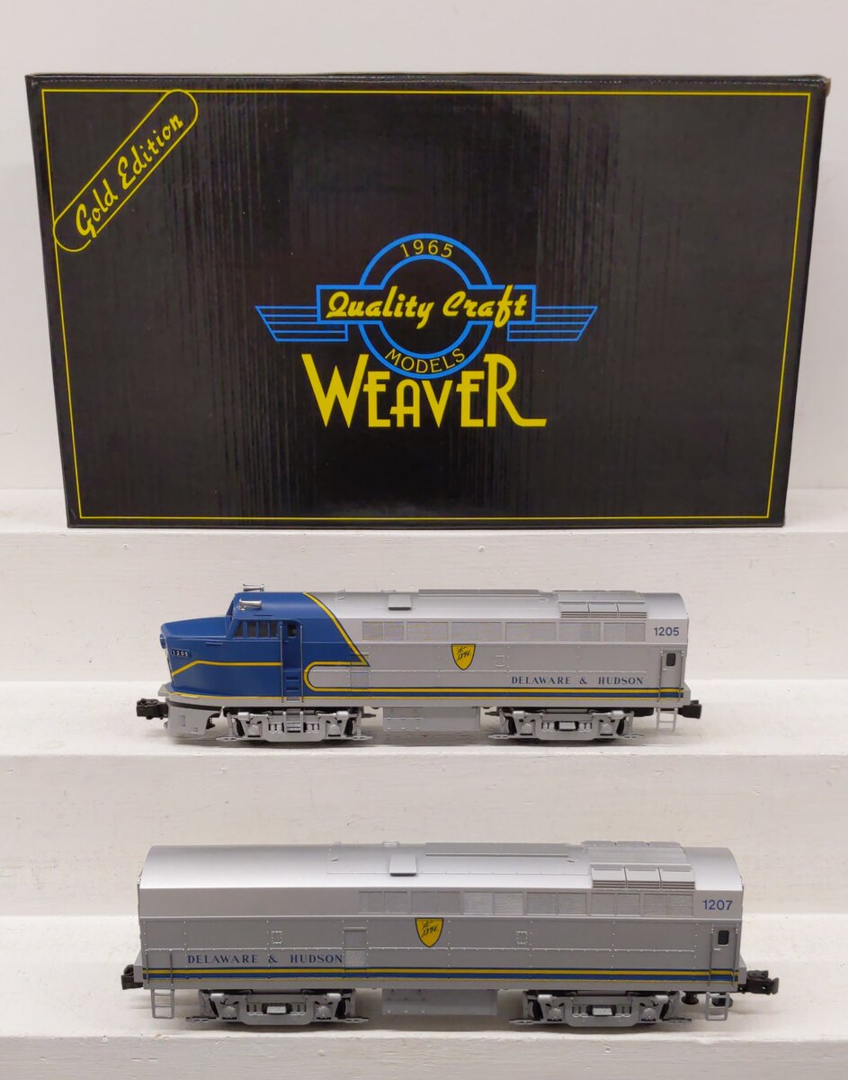 Weaver 1205 D&H Baldwin Sharknose AB Diesel Locomotive Set #1207/1205 (3Rail) LN/Box