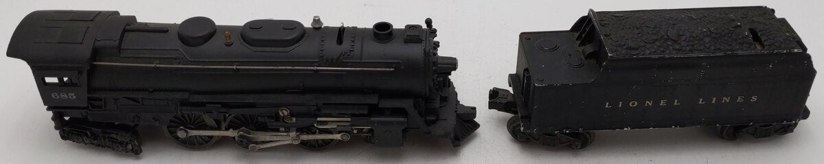 Lionel 685 Vintage O Lionel Lines 4-6-4 Die-Cast Steam Locomotive w/6466W Tender VG