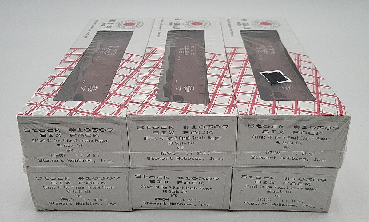 Stewart Hobbies 10309 HO Scale Hopper Car Kits Six Pack MT/Box