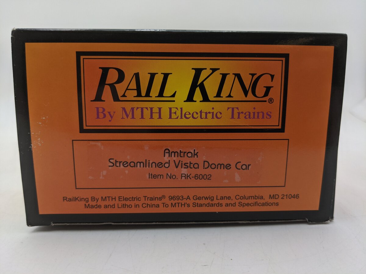 MTH 30-6002 Amtrak "Washington, D.C."  Vista Dome Passenger Car EX/Box