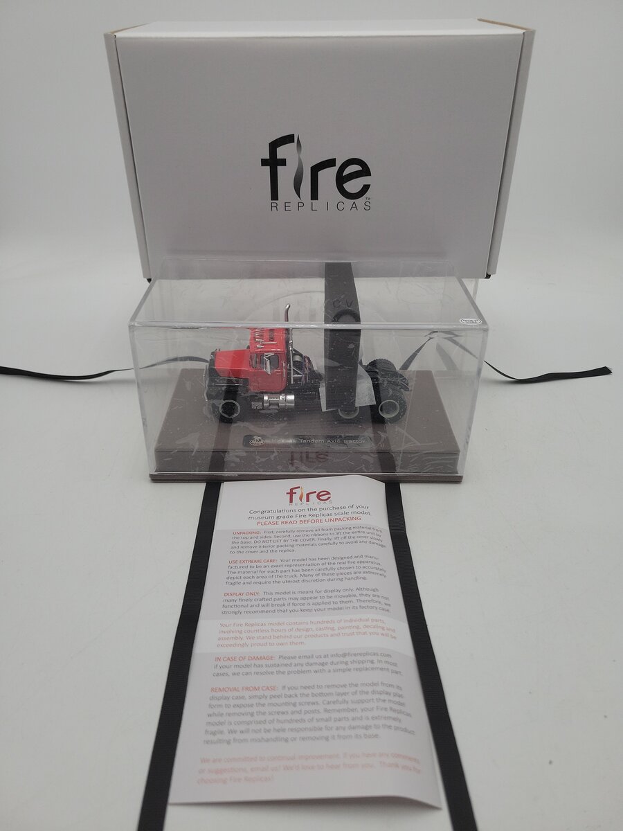 Fire Replicas FR103-2 1:50 Scale Red/Black Mack® R Tandem Axle Tractor W/Case LN/Box