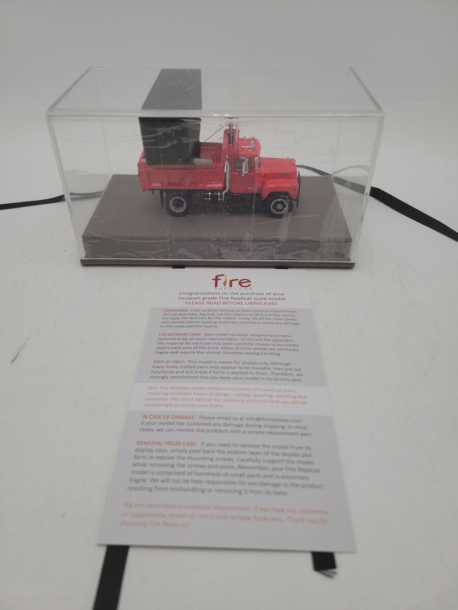 Fire Replicas FR104-1 1:50 Scale Red & Black Mack R Single Axle Dump Truck LN/Box