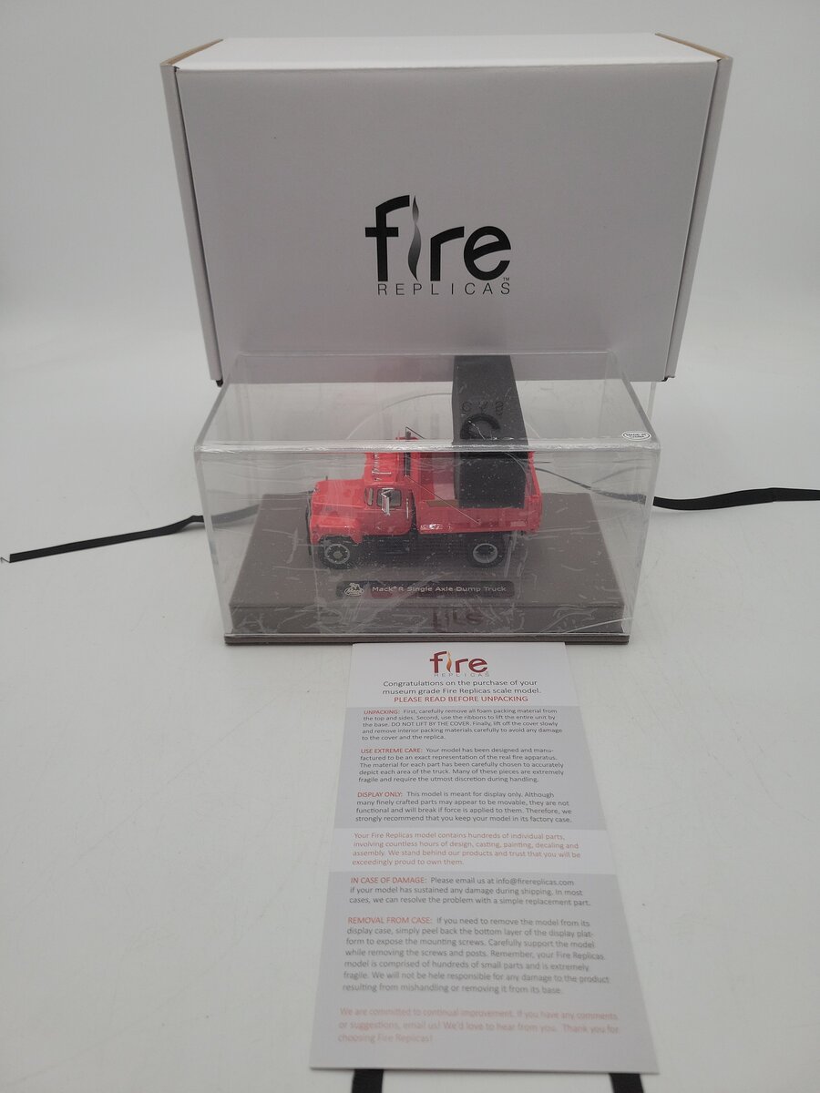 Fire Replicas FR104-1 1:50 Scale Red & Black Mack R Single Axle Dump Truck LN/Box