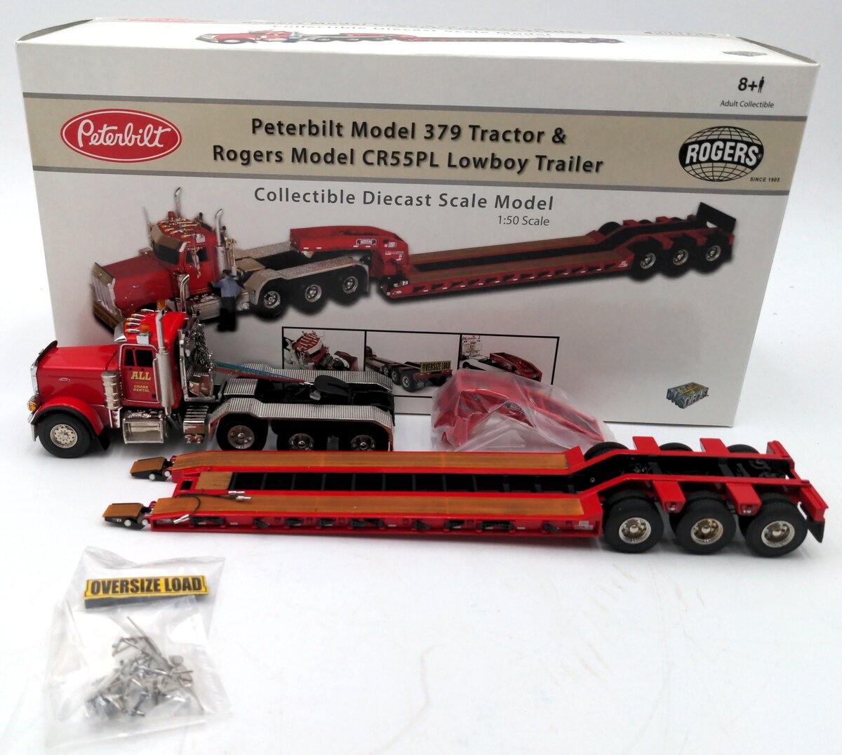 Sword Models DHS0100-ALL 1:50 Diecast Peterbilt 379 Tractor & Rogers Trailer NIB