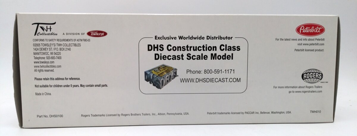 Sword Models DHS0100-ALL 1:50 Diecast Peterbilt 379 Tractor & Rogers Trailer NIB