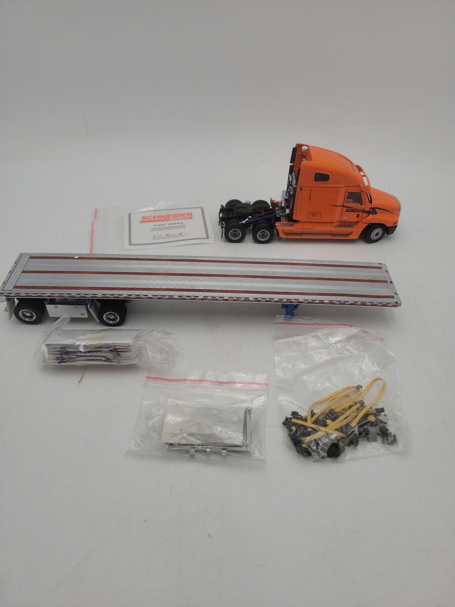 Sword Models SW3002-SCH 1:50 Scale Schneider Tractor w/East 48' Flat Bed Trailer LN/Box