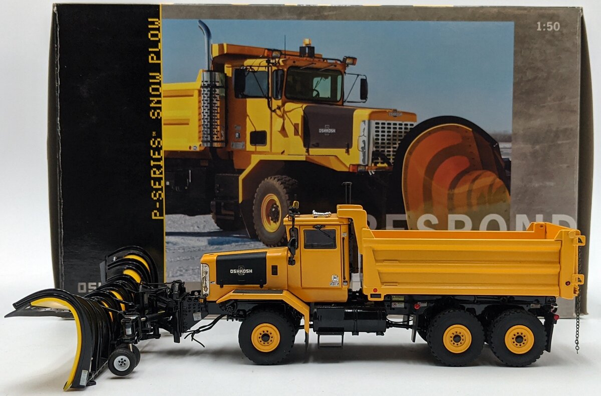 Sword Models SW3005-Y 1:50 Diecast Yellow P-Series 3-Axle 4x4 Snow Plow NIB