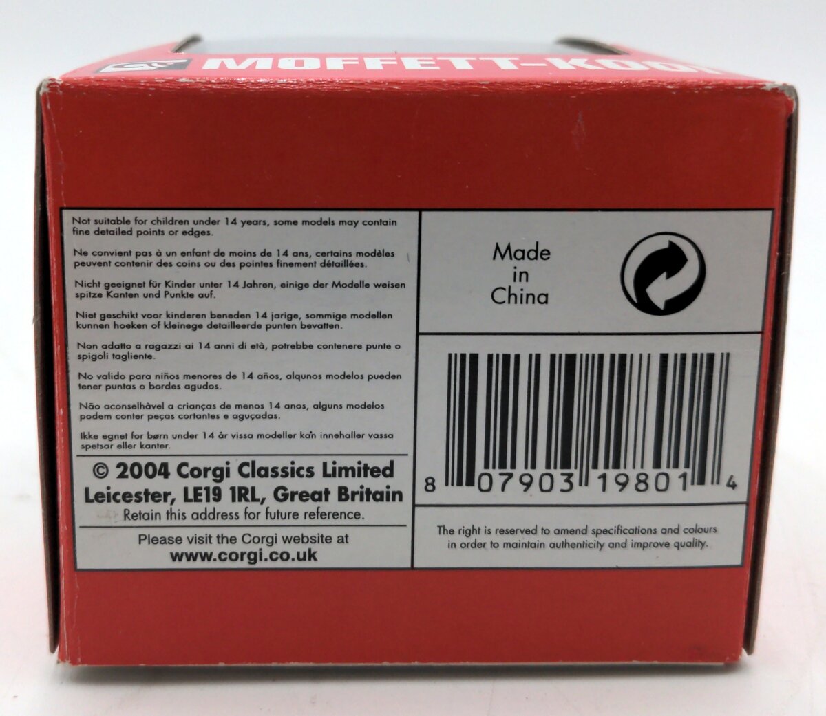 Corgi CC19801 1:50 Scale Diecast Moffett-K001 Trailer Forklift NIB