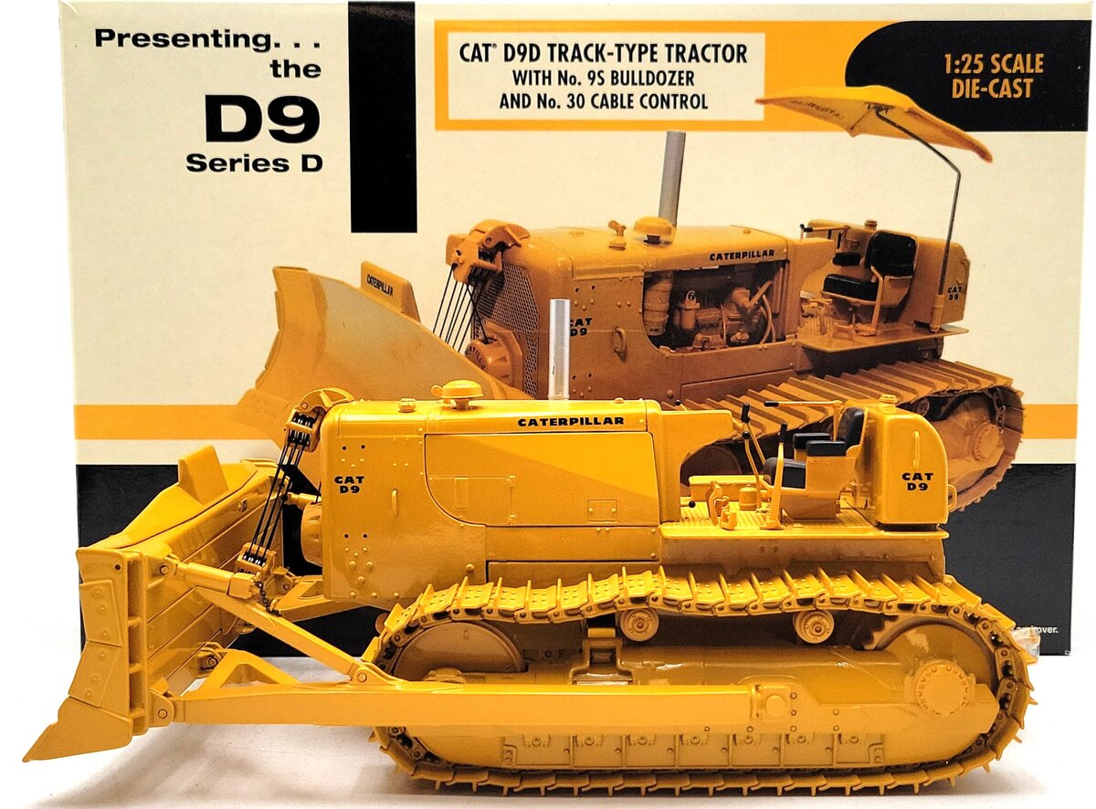 First Gear 49-0123 1:25 Scale CAT D9 Track-Type Tractor Dozer w/ Cable Control EX/Box