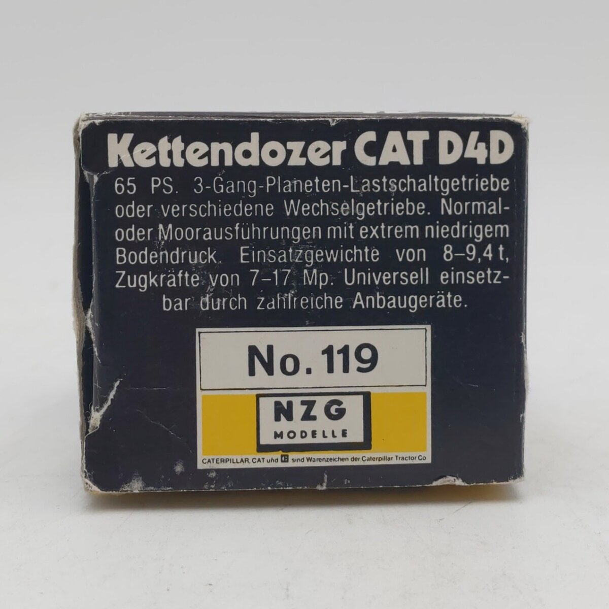 NZG Modelle 119 1:50 Scale Die-Cast CAT D4D Bulldozer VG/Box