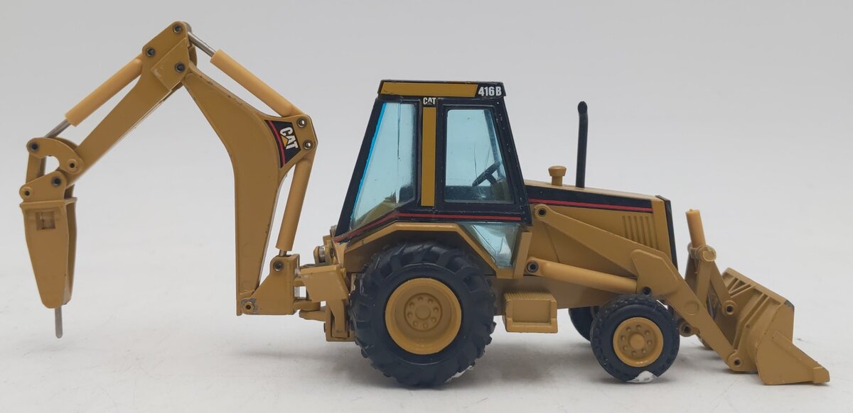 NZG 378 1:50 Caterpillar 416 Backhoe Loader w/Hydraulic Hammer EX/Box