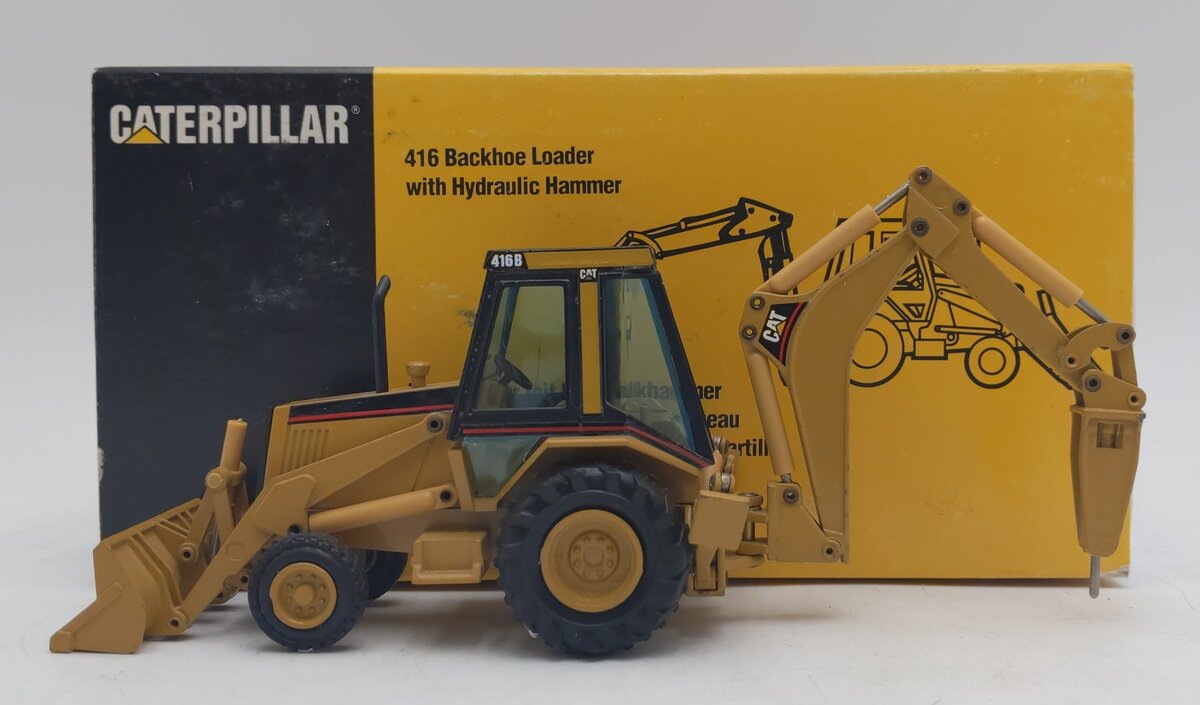 NZG 378 1:50 Caterpillar 416 Backhoe Loader w/Hydraulic Hammer EX/Box