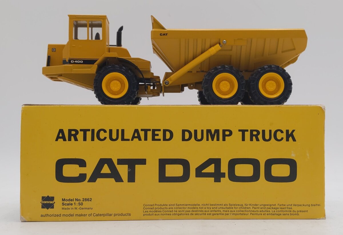 Conrad 2862 1:50 Scale Die-Cast CAT D400 Articulated Dump Truck EX/Box