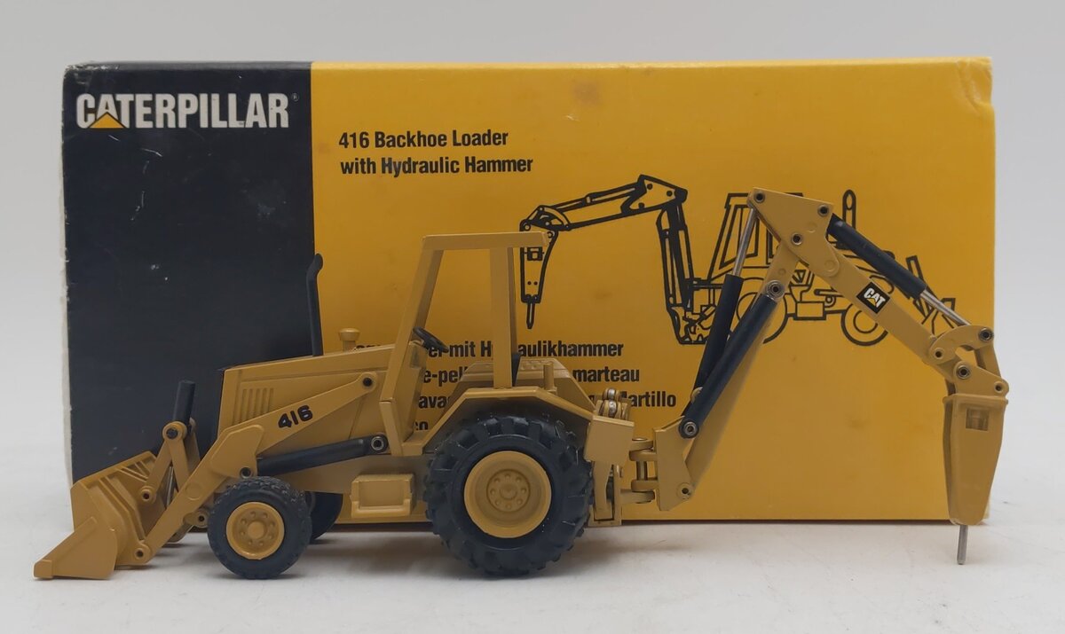 NZG 3782 1:50 Die-Cast Caterpillar 416 Backhoe Loader w/ Hydraulic Hammer LN/Box
