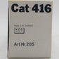 NZG 285 1:50 Caterpillar 416 Backhoe Loader EX/Box