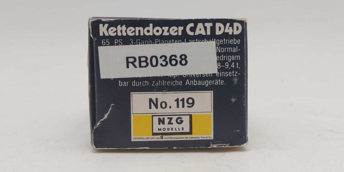 NZG Modelle 119 1:50 Scale Die-Cast CAT D4D Bulldozer EX/Box