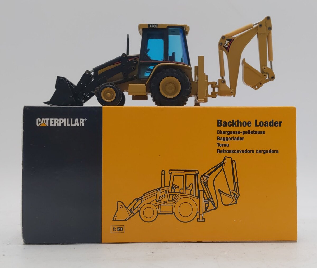 NZG 435 1:50 Caterpillar 428C Backhoe Loader EX/Box