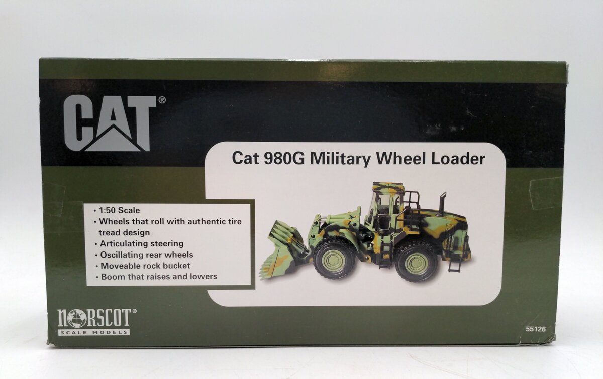 Norscot 55126 1:50 Caterpillar 980G Military Wheel Loader Construction Vehicle NIB