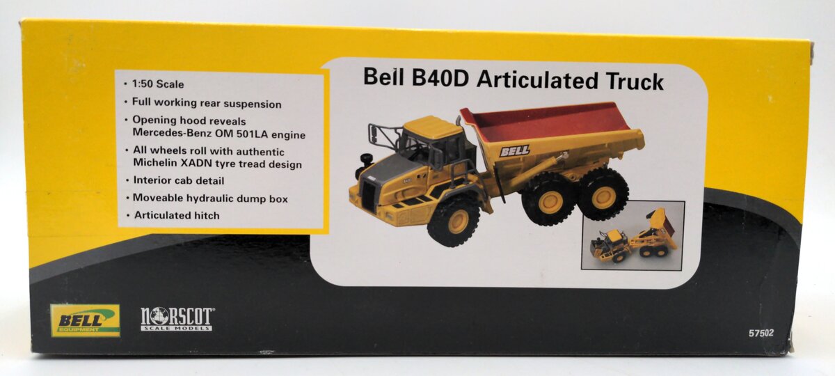 Norscot 57502 1:50 Scale Diecast Caterpillar Bell B40D Articulated Truck NIB