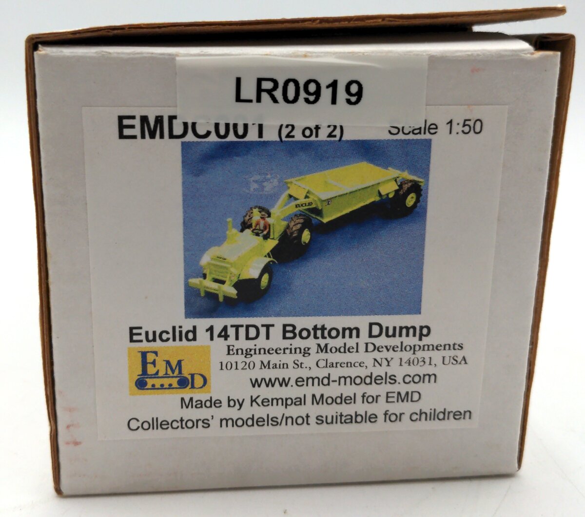 EMD C02 1:50 Scale Diecast 14TDT Euclid Tractor w/ 21SH Scraper VG