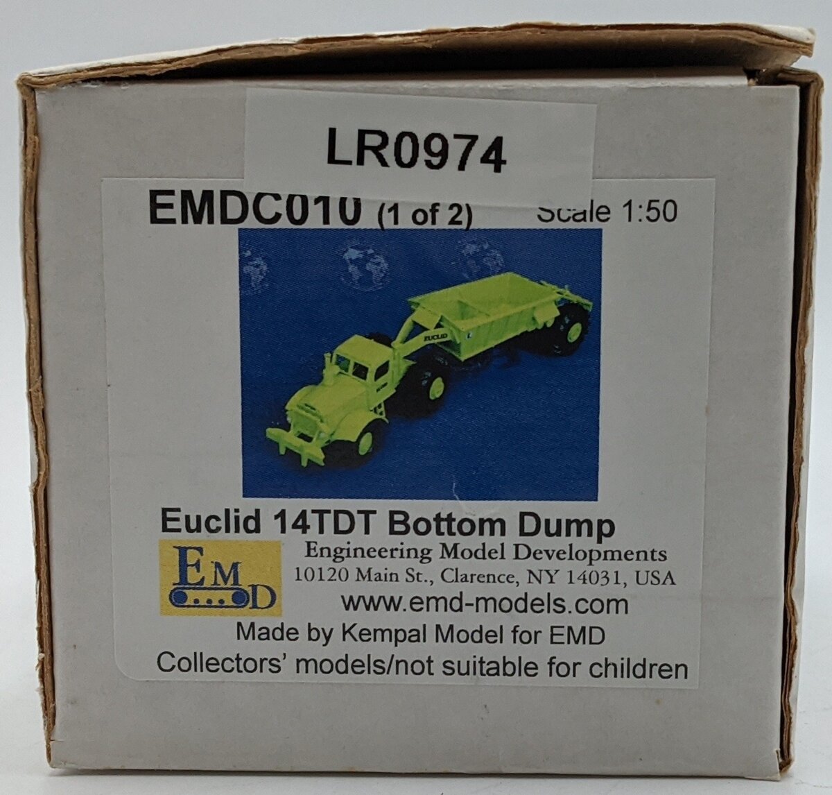 EMD EMDC10 1:50 Diecast EMDC - Euclid 14TDT Bottom Dump w/ Cab (Cab Only) NIB