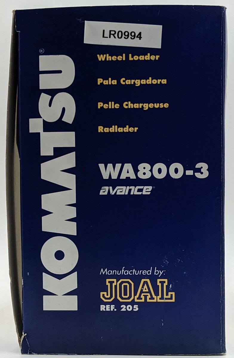 Joal 205 1:50 Diecast Komatsu WA800-3 Avance Wheel Loader NIB