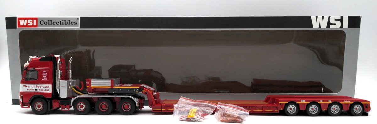 WSI 9345 1:50 Scale West of Scotland (PCM) Volvo FH Globe 8x4 w/ Low-Loader LN/Box