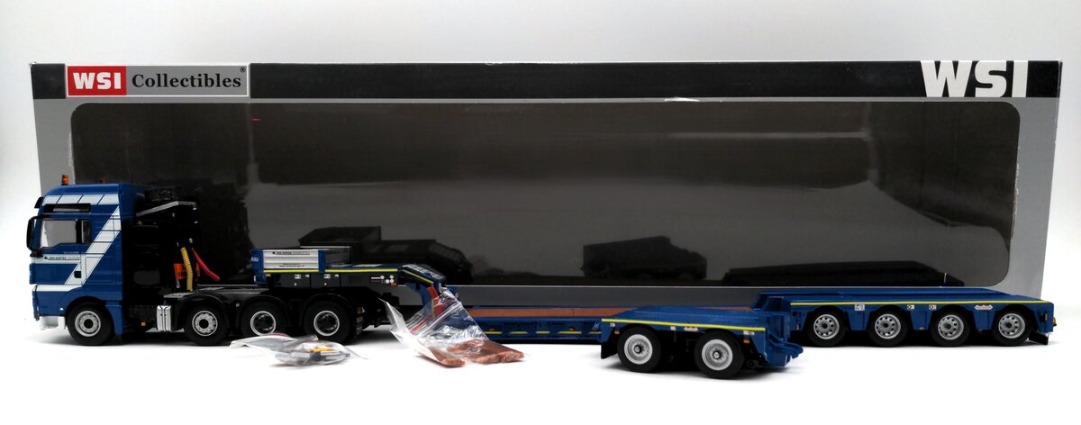 WSI 9477 1:50 Scale Van Santen Man TGX XXL 8x4 w/ Euro Low-Loader w/ Interdolly EX/Box