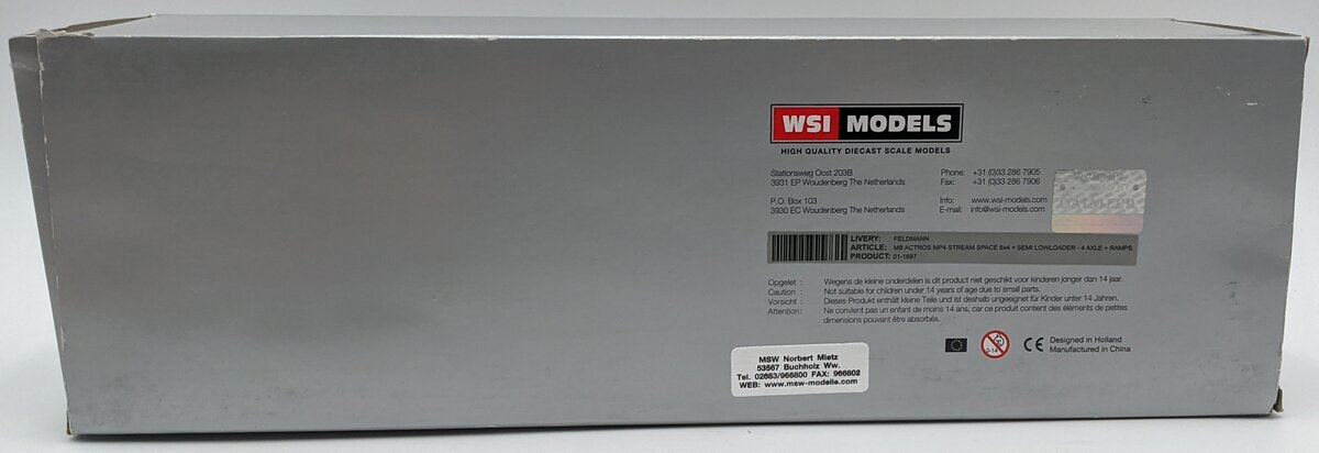 WSI 01-1697 1:50 Feldmann Mercedes-Benz Actros Big Space Semi NIB