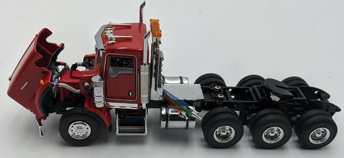 WSI 34-2024 1:50 Red Kenworth T800 8x4 Day Cab with 4-Axle Rogers Lowboy Trailer NIB