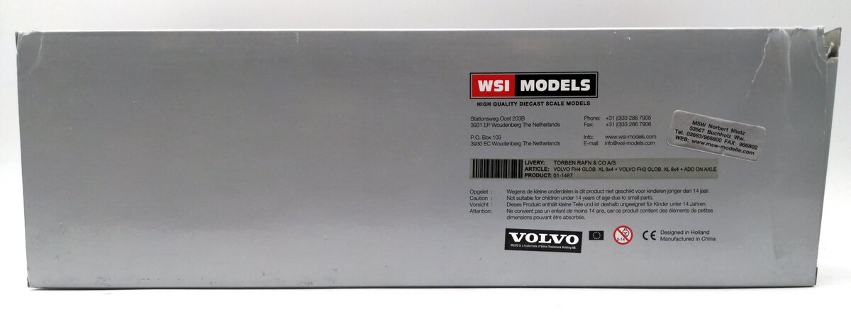 WSI 10-1487 1:50 Volvo FH4 Glob. XL 8x4 & Volvo FH2 Glob. XL 8x4 & Add on Axel VG/Box