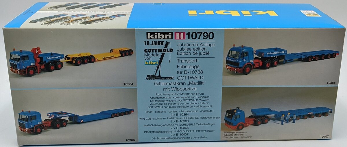 Kibri 10790 1:87 Spec Bonus Set Transport Schmidbauer KG NIB
