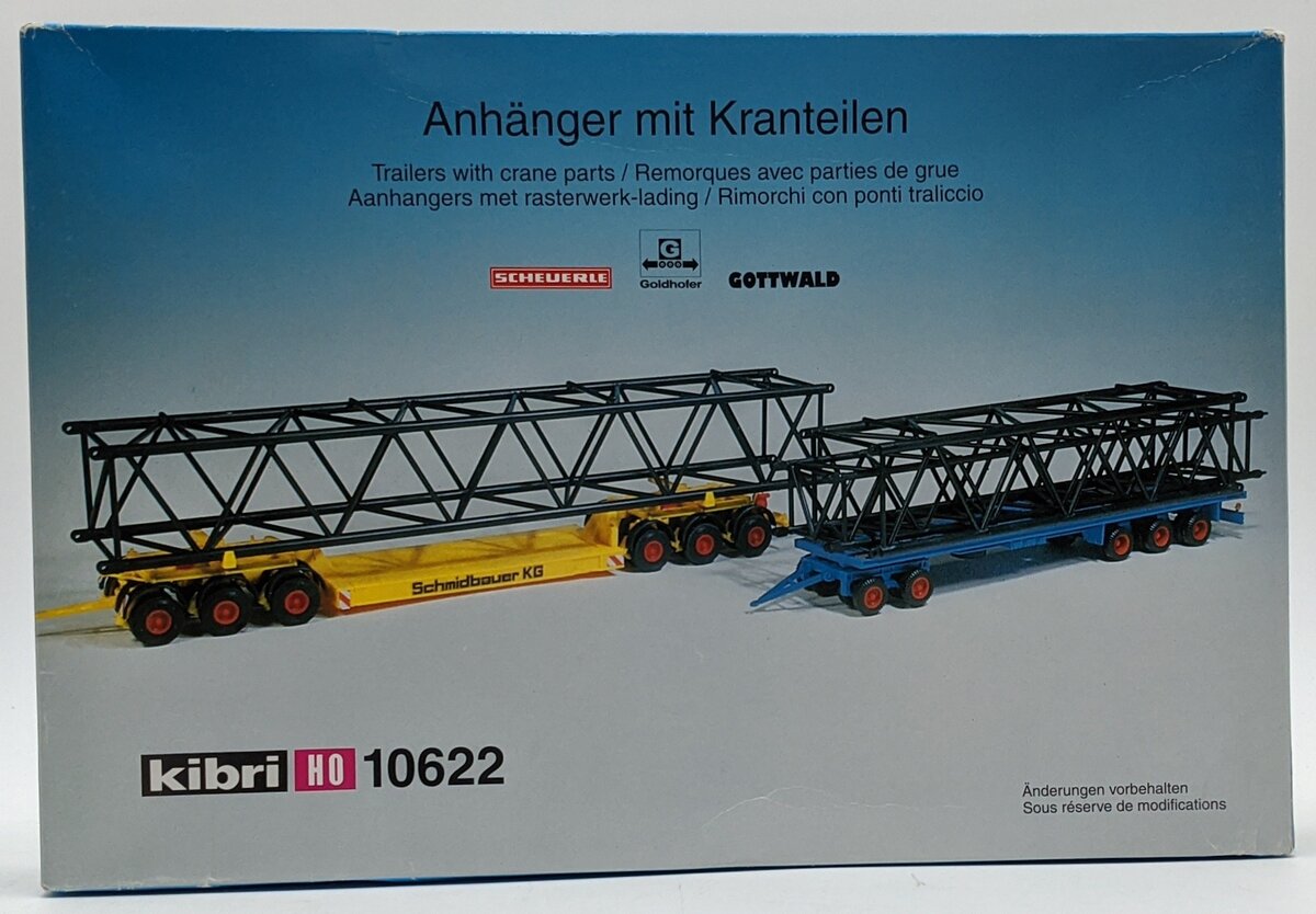 Kibri 10622 HO Schmidbauer Trailers with Crane Loads NIB